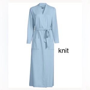 LANDSEND Robe Women's Cotton Long Sleeve Midcalf Robe Belted Tie Closure